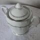 Service à café porcelaine Limoges ulim 12 pieces decor argente fond blanc