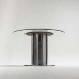 Glass and chrome dining table, Antonia Astorei, 1960s