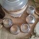 Carafe and 5 glasses set in art deco granite glass