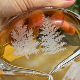 Magnificent Vintage Bohemian Ashtray in Cut Crystal of Yellow Orange