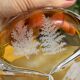 Magnificent Vintage Bohemian Ashtray in Cut Crystal of Yellow Orange