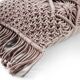 Coussin macramé violet clair tressé 40x60 cm
