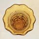 Art Deco Iridescent Amber Glass Vase with Floral Motif - Amber Yellow Glass Vase