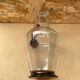 Antique clear blown glass pitcher + orange handle & foot vintage