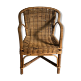 Vintage child rattan armchair