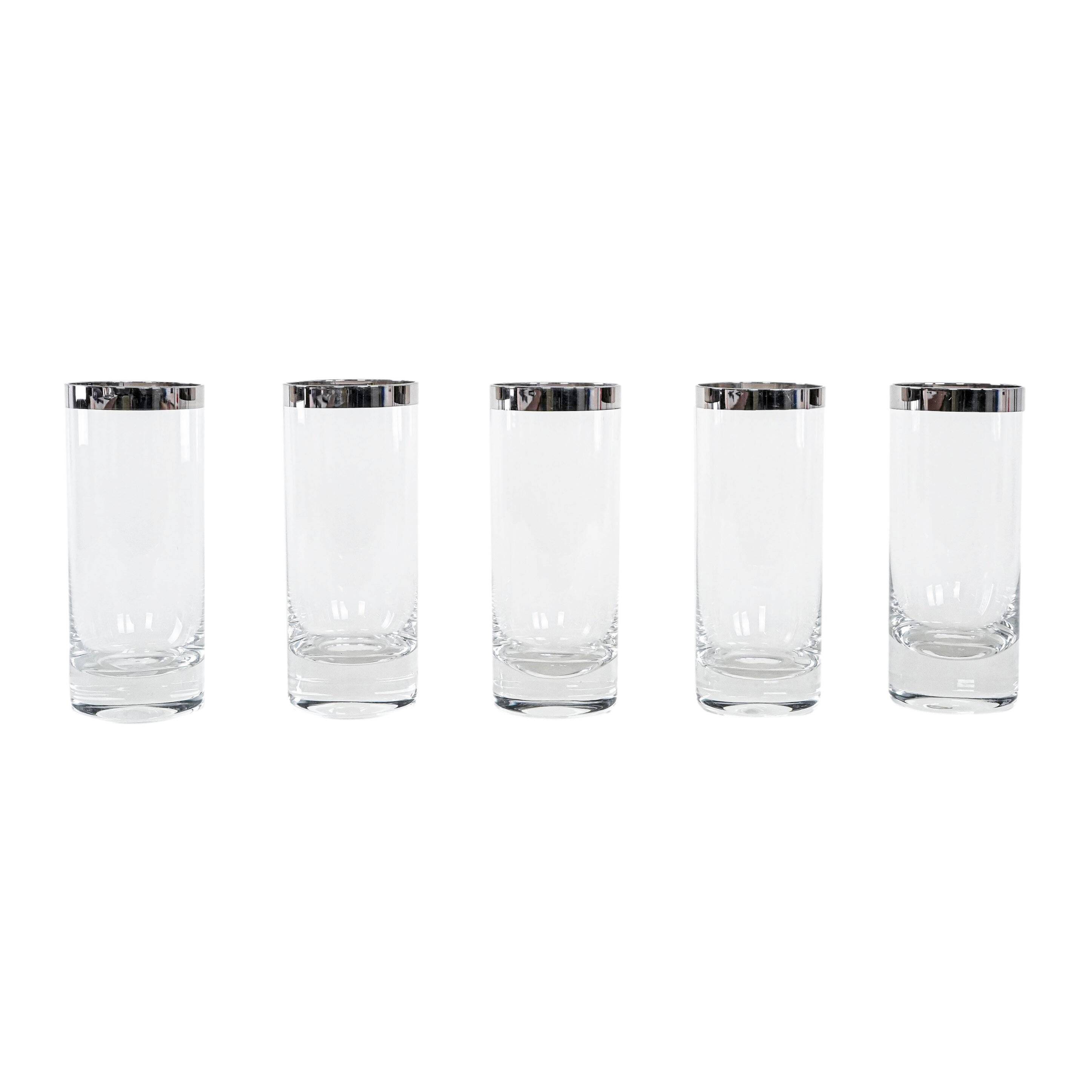 Set of glasses, Hollywood Regency style, 1970s, made in Italy