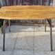 Console, table, bois brut, métal, vintage