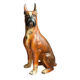 Large vintage Italian earthenware sculpture 79 the boxer dog
