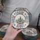 Henriot Quimper RM Octagonal Dessert Service Breton Couple Art Deco Style