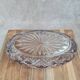 Large vintage oval cut amethyst glass bowl