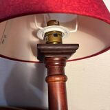 Paire de lampes colonnes en bois massif