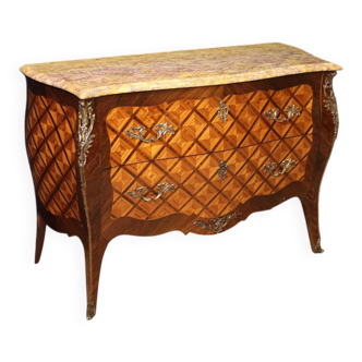 20th century French Louis XV style inlaid commode