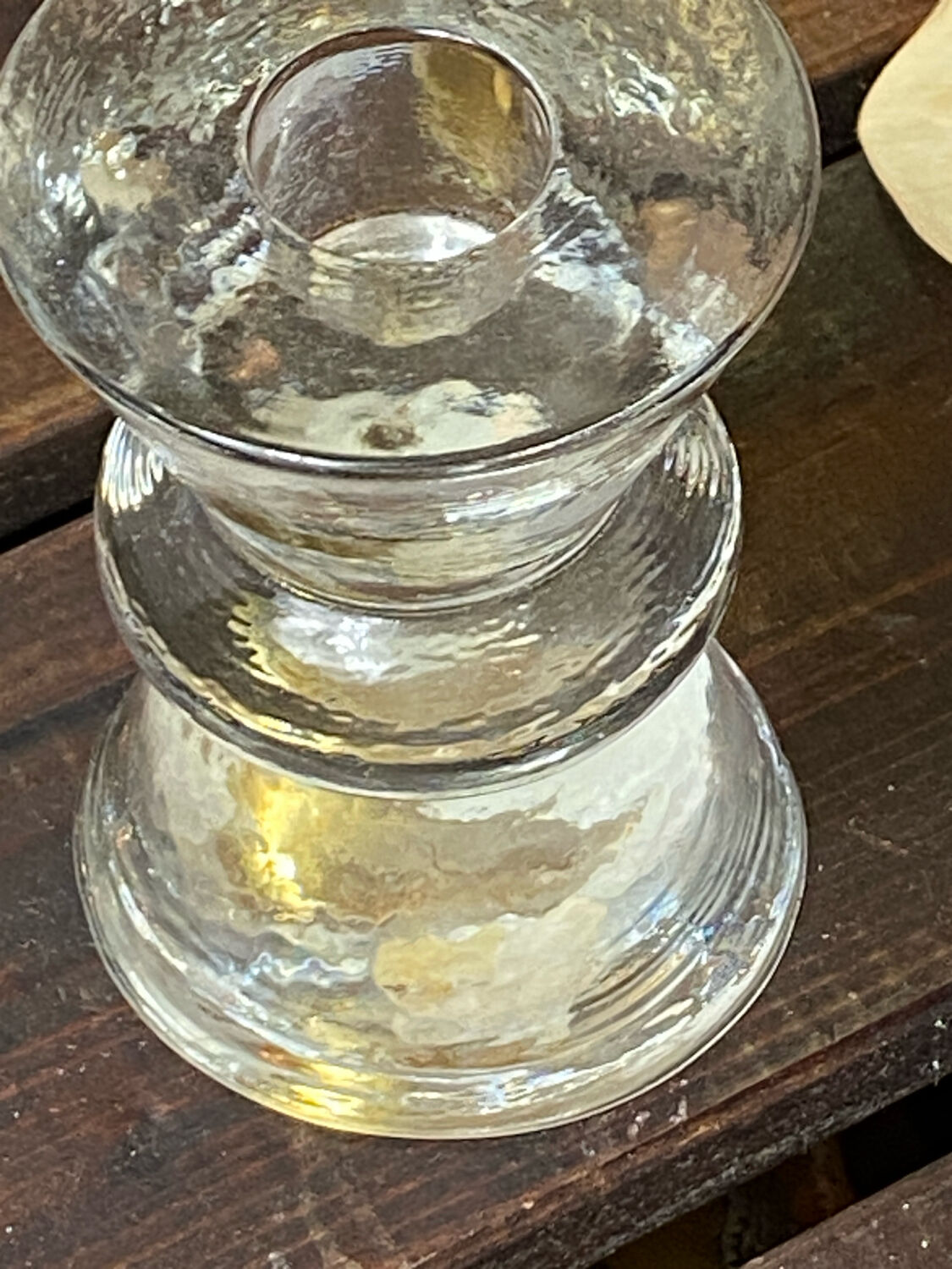 Molded glass candle holder