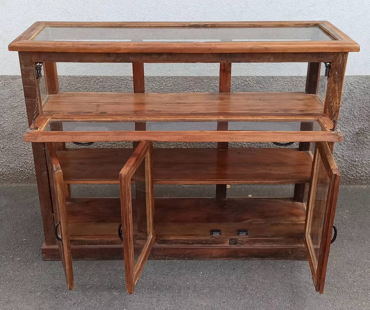 Antique wooden jeweller's display case