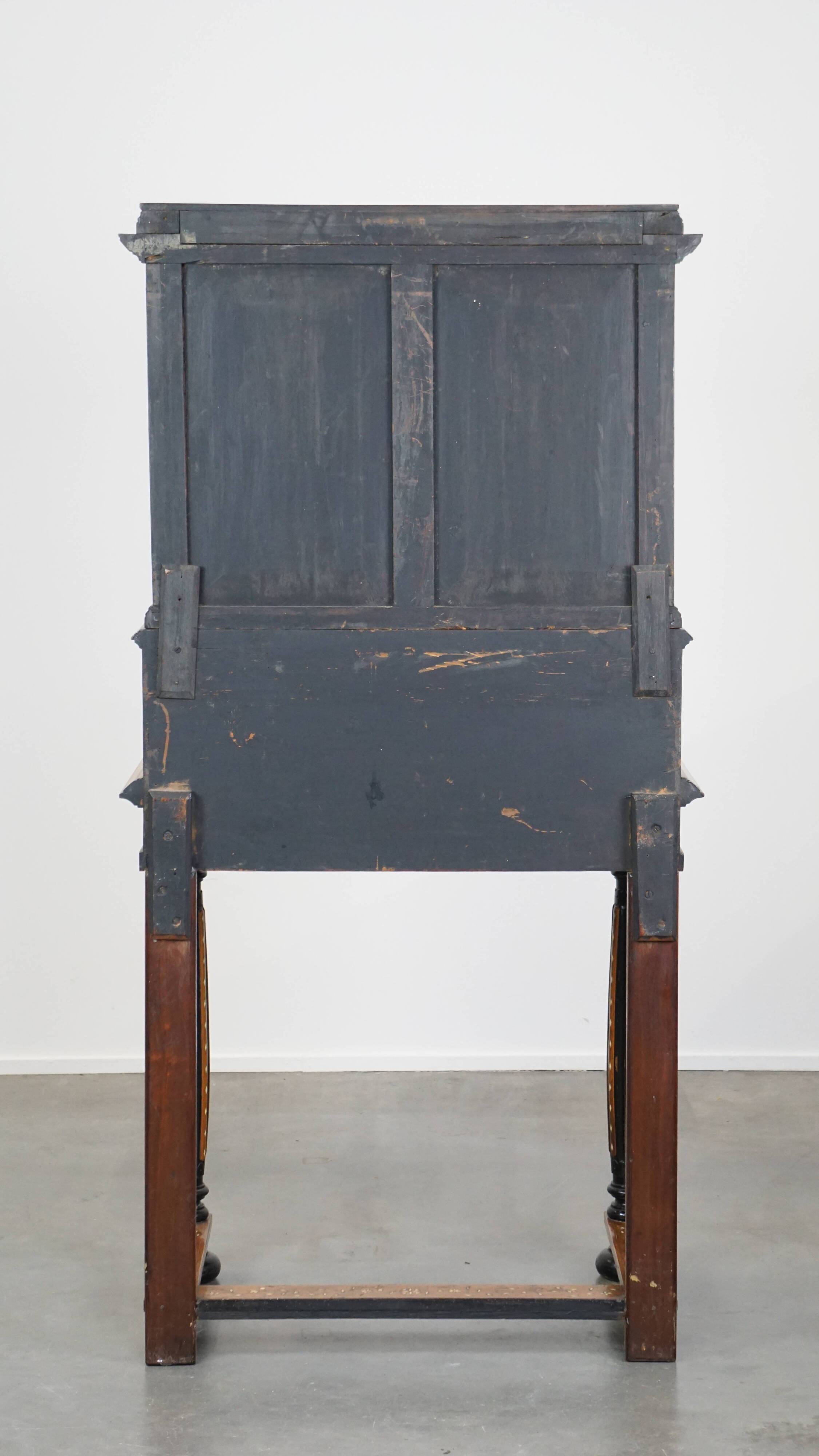 Inlaid antique Italian secretary in Moorish style, circa 1860