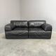Vintage black leather sofa / daybed, 1970s