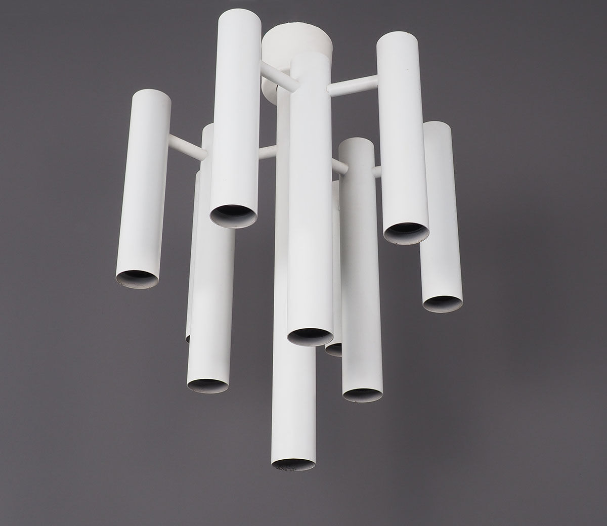 Plafonnier en métal blanc par Temde, années 1970