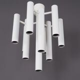 Space age ceiling lamp in white metal by temde, 1970s