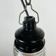 Industrial Bakelite Pendant Light with Ribbed Glass, 1970s