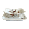 Sauce boat rectangle porcelain of Limoges Haviland bird decoration