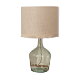 Lampe dame jeanne et jute écrue