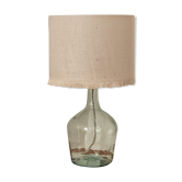Lampe dame jeanne et jute écrue