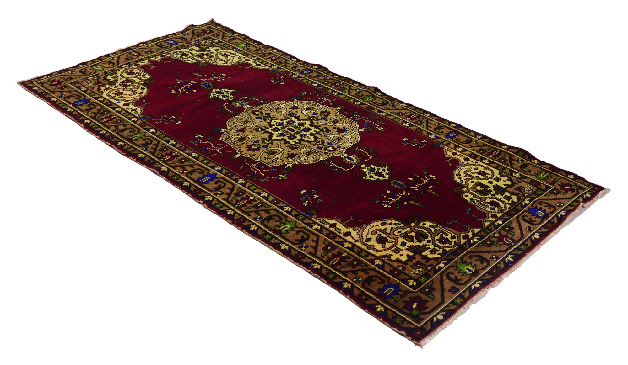 Anatolian handmade vintage rug 268 cm x 135 cm