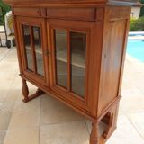 Atypical display cabinet in solid cherry wood with two doors
