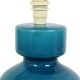 Italian Round Blue Ceramic Lamp Cracked 24cm
