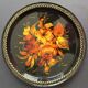 Set of three painted sheet metal trays