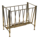 Neoclassical brass magazine rack attributed to Maison Ramsay.
