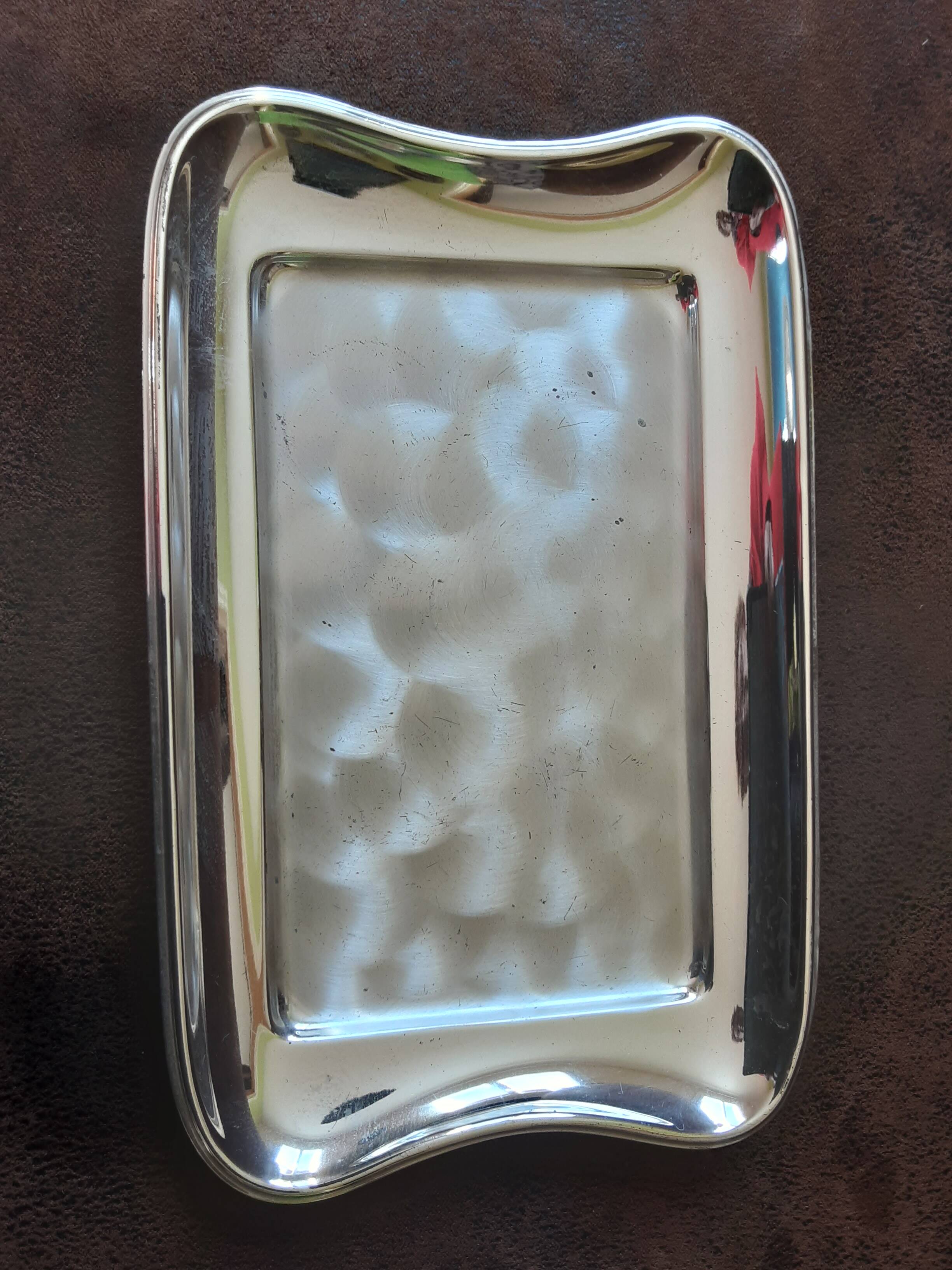 Silver metal butter dish