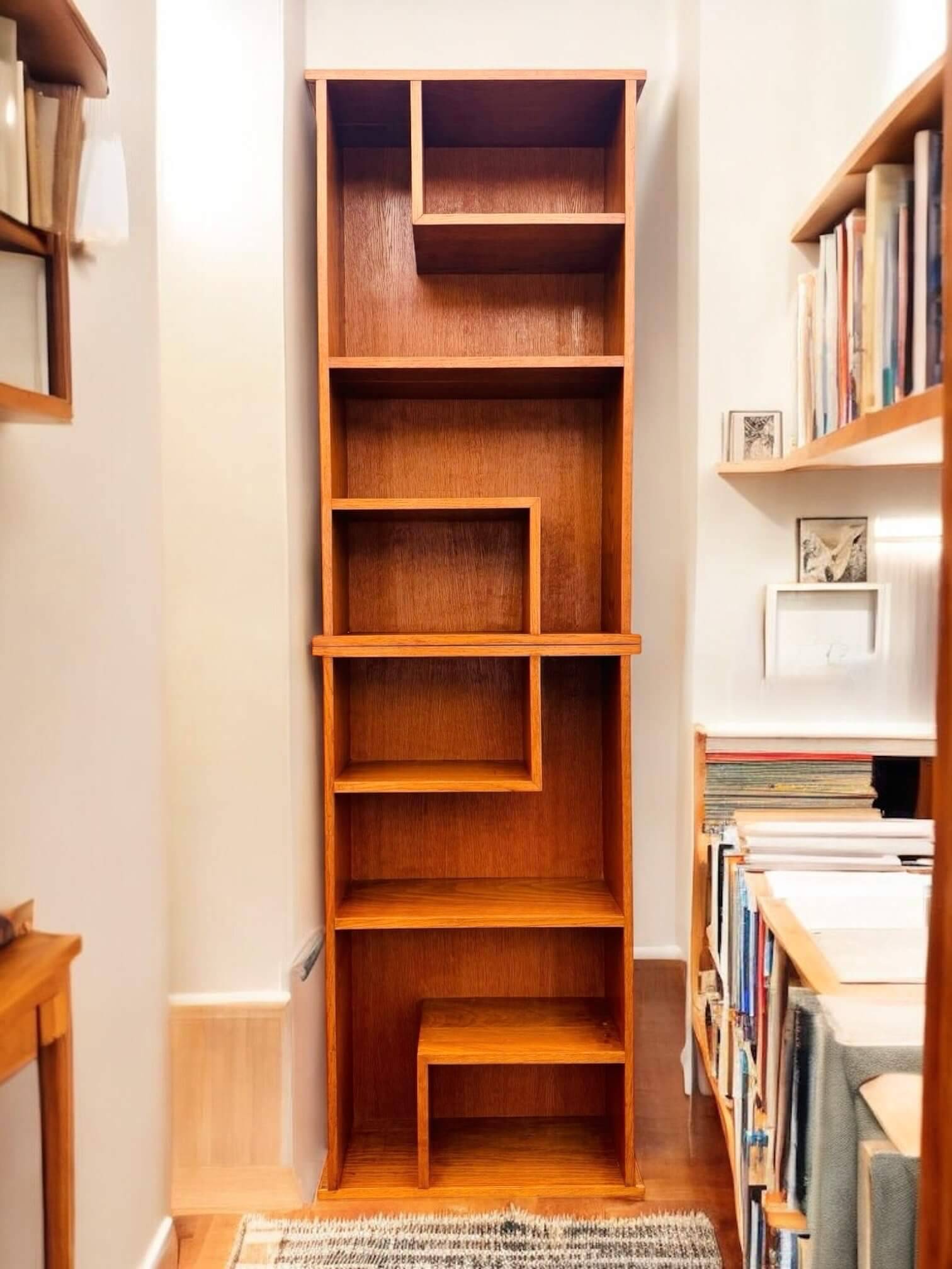 Two vintage asymmetrical storage units