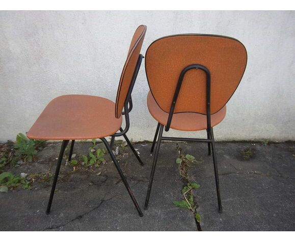 Metal & skaï chairs 60s