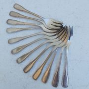 Set de 12 fourchettes à huitres ercuis en métal argenté
