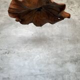 Large pendant light in corrugated teak leaf (Large D:60 H:20)