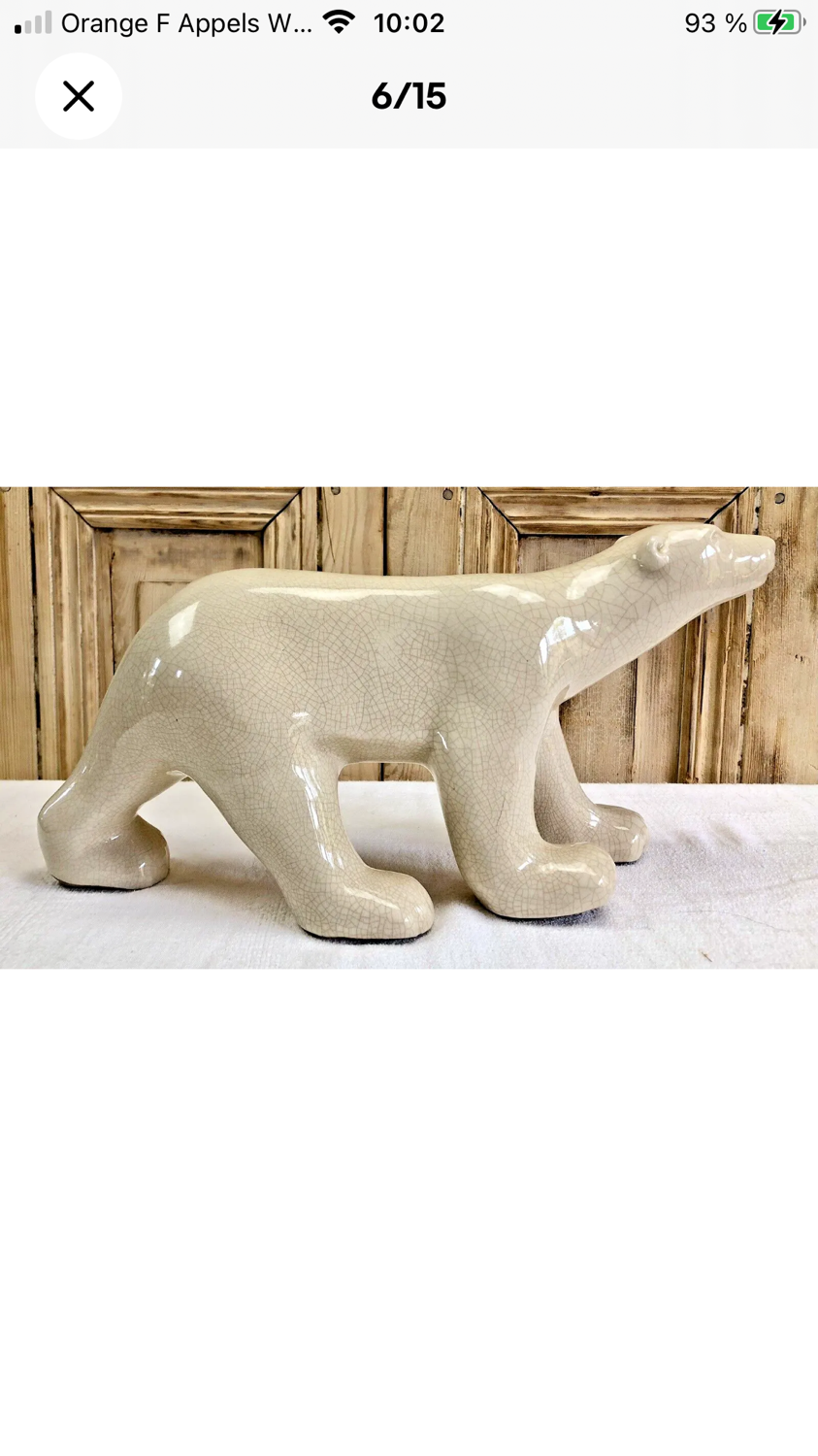 Ours craquelé Art Déco 1930 émaux de Louvière