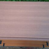Teak veneer bedside table