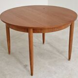 Round extending table, light oak, East Germany, 1960s