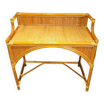 Vintage bamboo and rattan desk