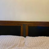Handcrafted solid wood double bed and its superb headboard / bedside table