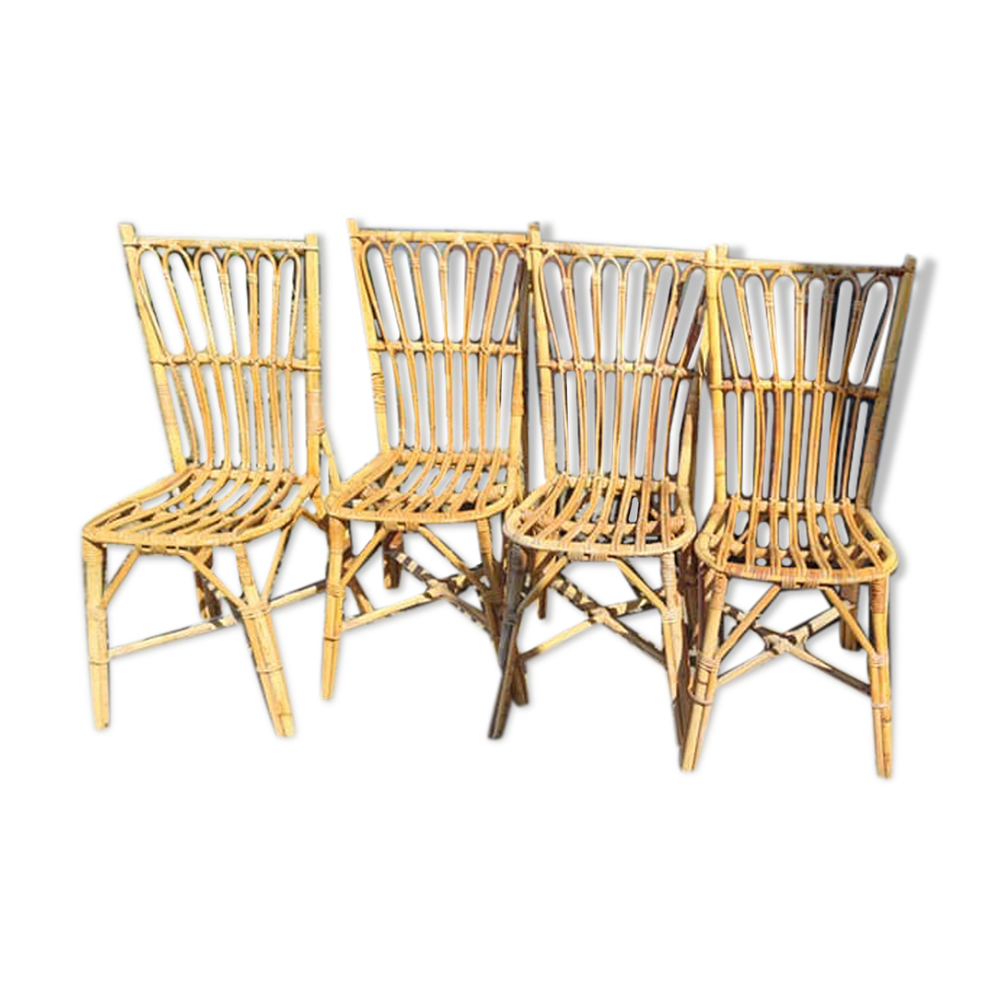 4 rattan chairs from the 1960s