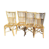 4 rattan chairs from the 1960s