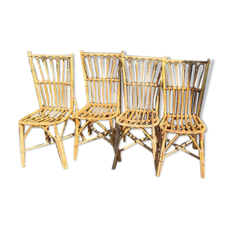 4 rattan chairs from the 1960s