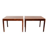 Paire de tables basses scandinaves vintage en palissandre 1960