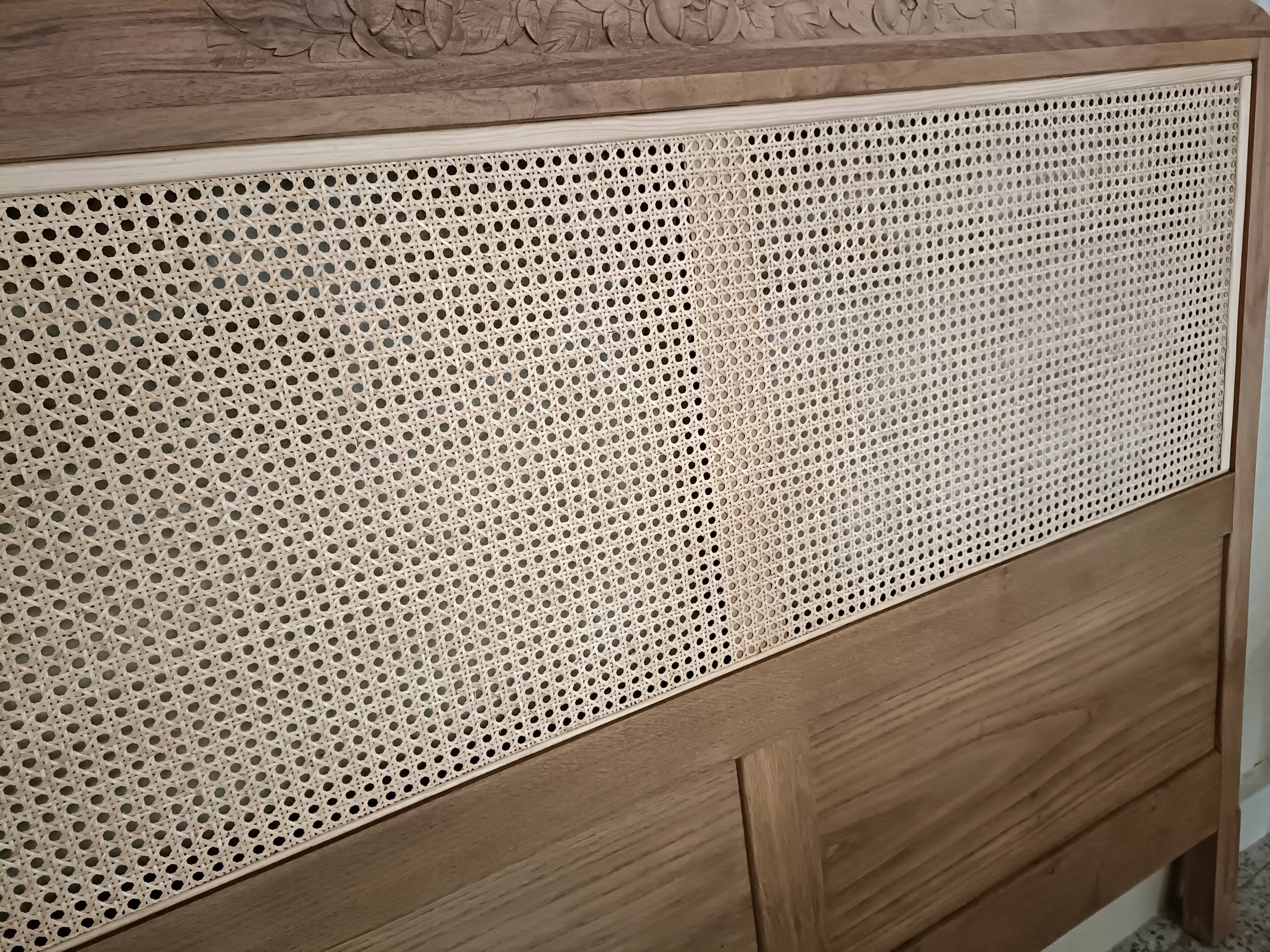 Refurbished Art Deco cane headboard