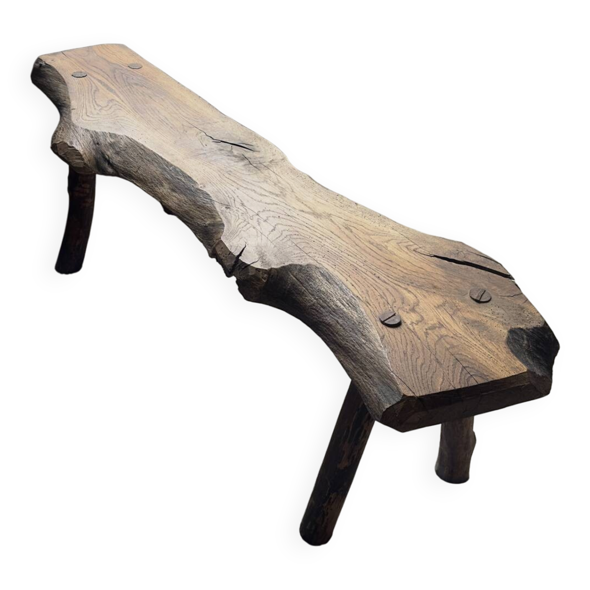 Brutalist wooden bench