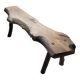 Brutalist wooden bench