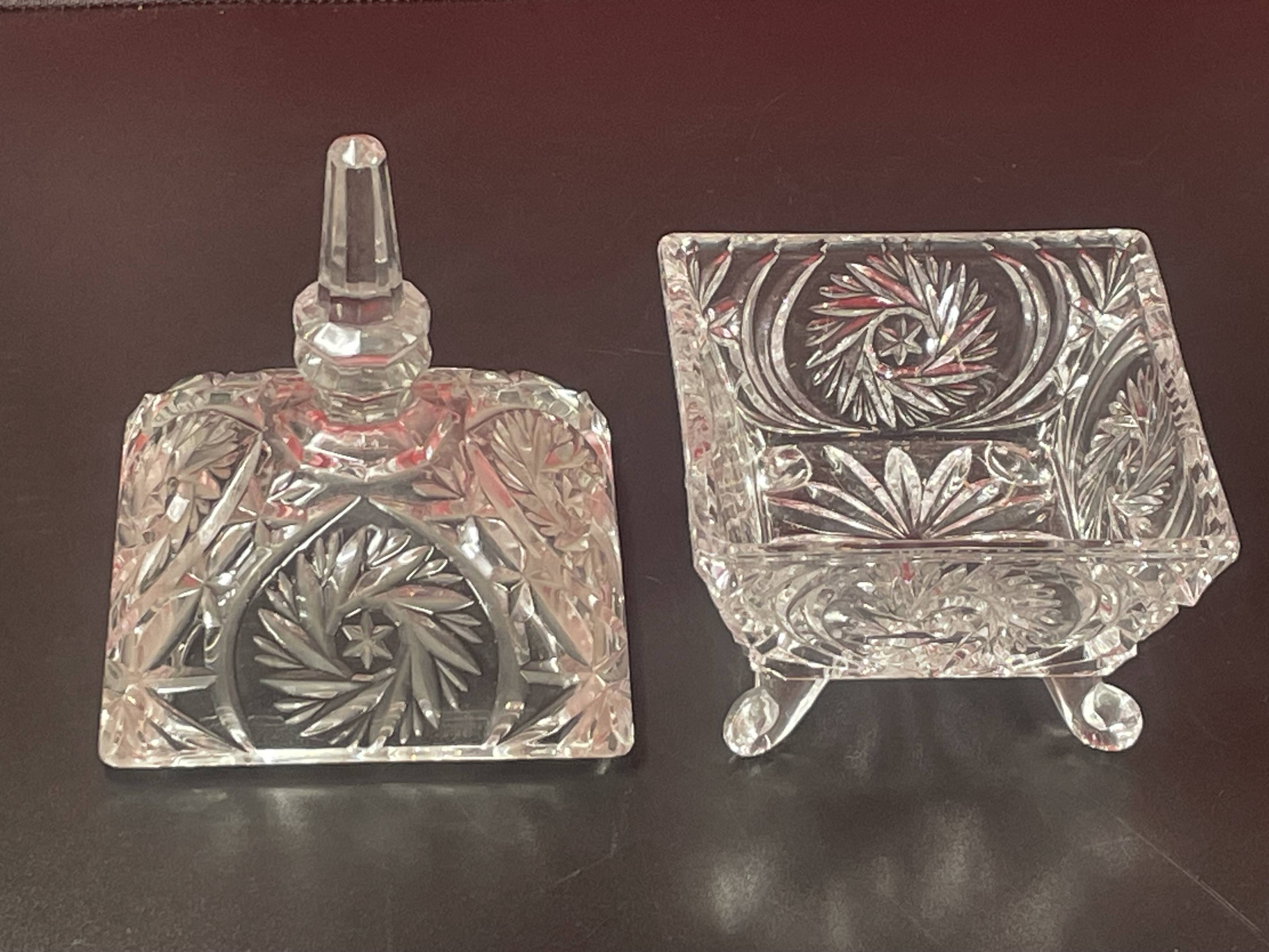 Cut glass sugar bowl 18 cm