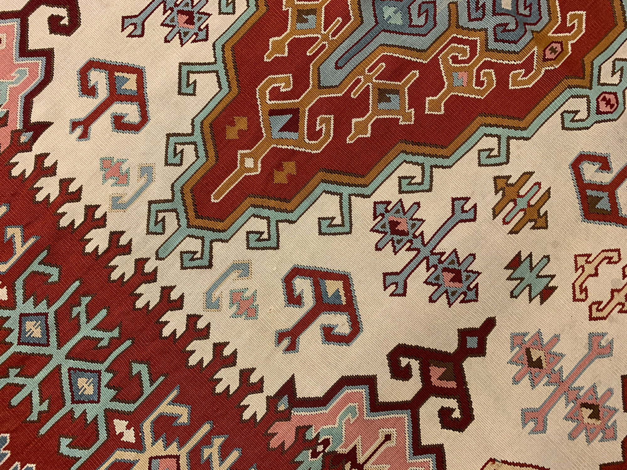 Handmade oriental serbian kilim, handmade flat-woven wool rug- 180x300cm